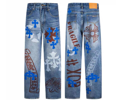 Джинсовые штаны от Chrome Hearts 3178