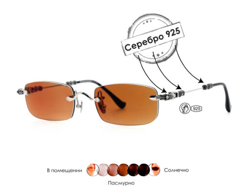 Очки Chrome Hearts Pills III из серебра 925 пробы 3407