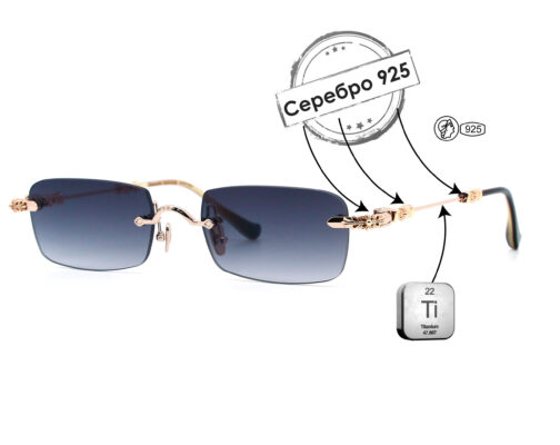 Очки Chrome Hearts Pills III из серебра 925 пробы 3428