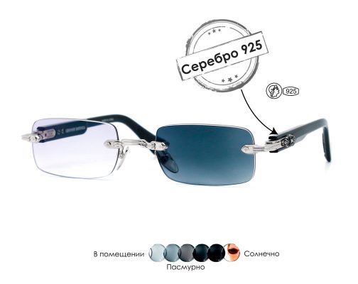 Очки Chrome Hearts Deep II из серебра 925 пробы 3491