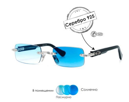 Очки Chrome Hearts Deep II из серебра 925 пробы 3489