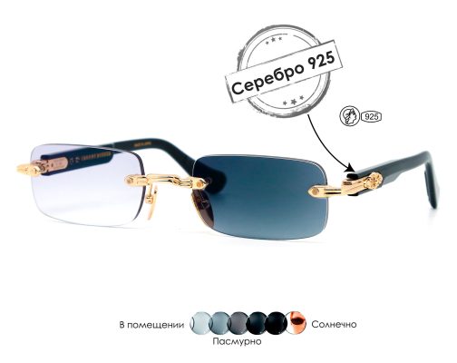 Очки Chrome Hearts Deep II из серебра 925 пробы 3488