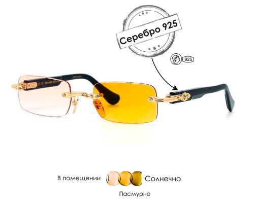 Очки Chrome Hearts Deep II из серебра 925 пробы 3511