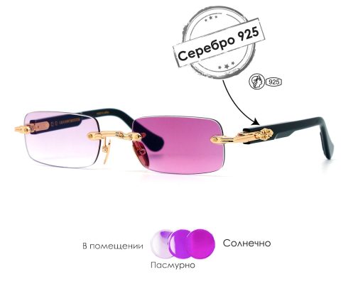 Очки Chrome Hearts Deep II из серебра 925 пробы 3512