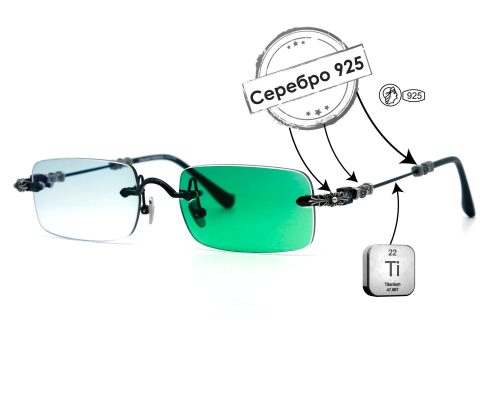 Очки Chrome Hearts Pills III из серебра 925 пробы 3502